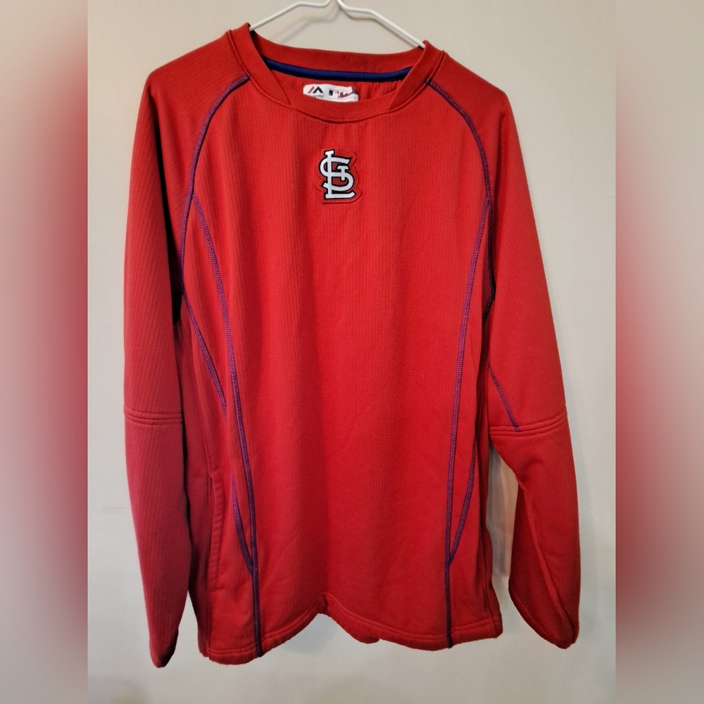 St. Louis Cardinals Authentic Majestic Dry Fit Warm up Red- Size Medium